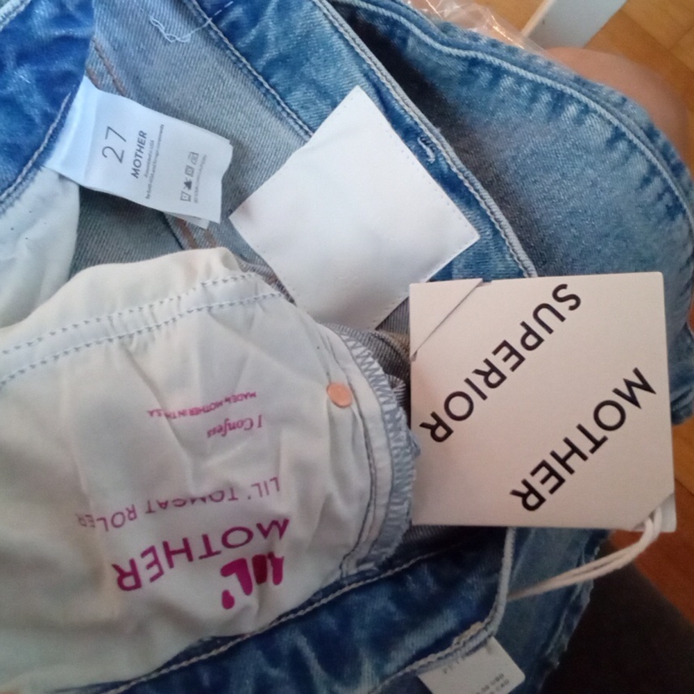 NWT Mother Denim The Tomcat Roller Jean 27 Petite Lil I Confess Jeans Wide Leg - Picture 14 of 16